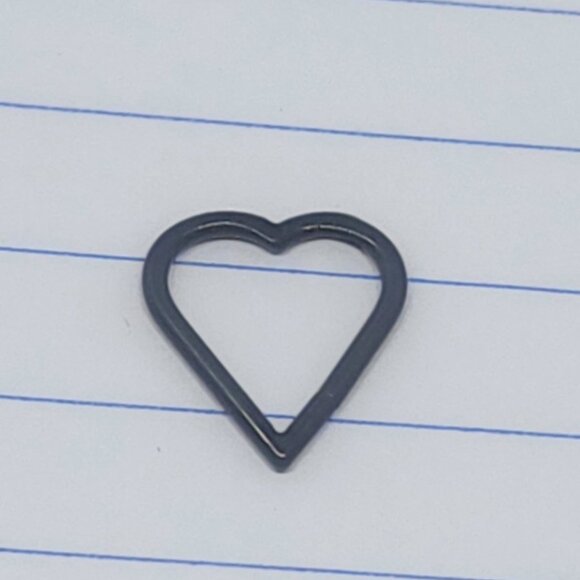 16g Titanium Black Heart 3/8 Hinged Hoop Seamless Ring B2640 - Picture 2 of 5